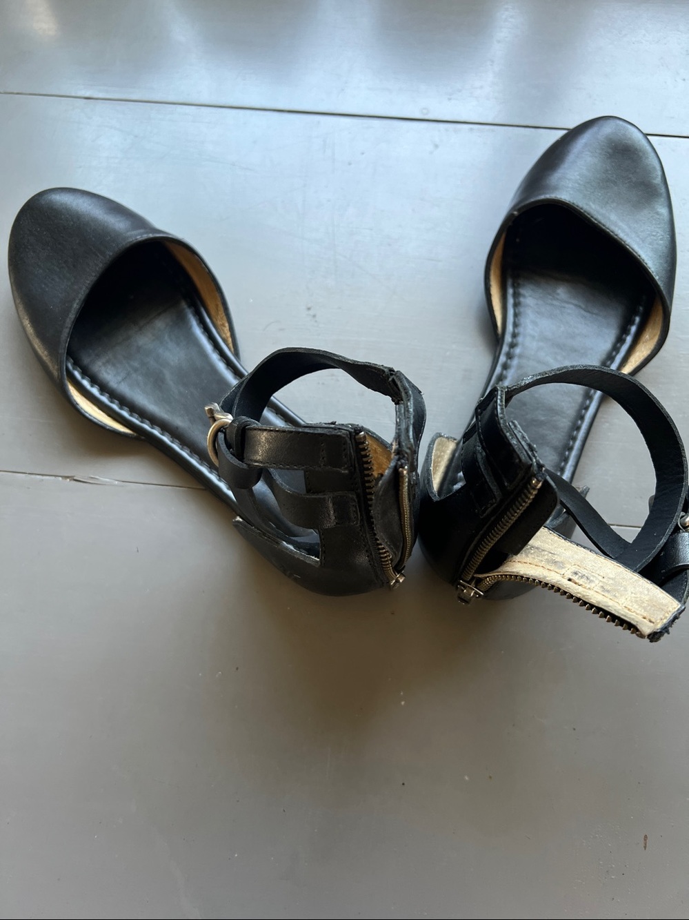 Women’s Frye Black Ankle-Strap Mules sandals with Closed Toe - Picture 4 of 5